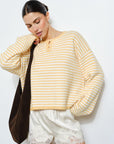 Etta Striped Henley Sweater