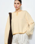 Etta Striped Henley Sweater