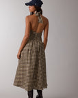 Vintage Gingham Halter Dress