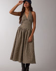 Vintage Gingham Halter Dress