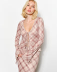 Ria Plaid Mesh Top