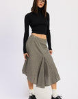 Teddy Gingham Midi Skirt