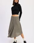 Teddy Gingham Midi Skirt