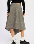 Teddy Gingham Midi Skirt
