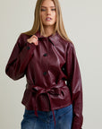 Eileen Short Leather Trench Coat