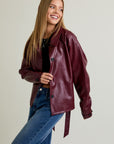 Eileen Short Leather Trench Coat