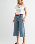Justine Wide Leg Denim Capris