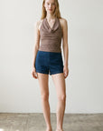 Donna Striped Mesh Top