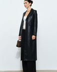 Daria Vegan Leather Longline Coat