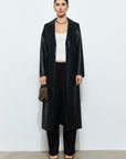 Daria Vegan Leather Longline Coat