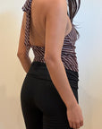 Donna Striped Mesh Top