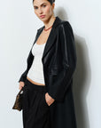 Daria Vegan Leather Longline Coat