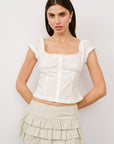 Cap Sleeve Ruffle Top