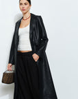Daria Vegan Leather Longline Coat