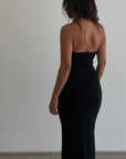 Textured Knit Strapless Maxi Dress