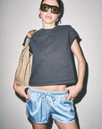 Flinn Satin Track Shorts