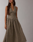 Vintage Gingham Halter Dress