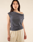 Lucia Cupro Cowl Neck Top