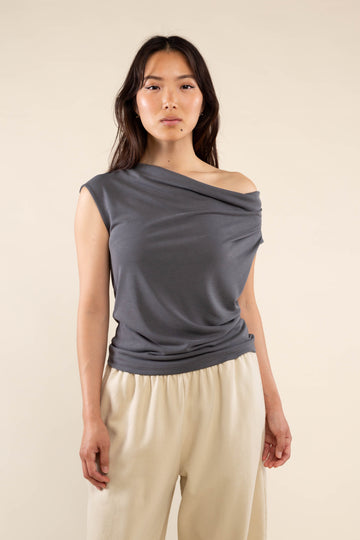 Lucia Cupro Cowl Neck Top