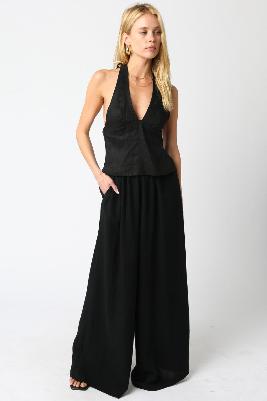 Charlie Linen Halter Top
