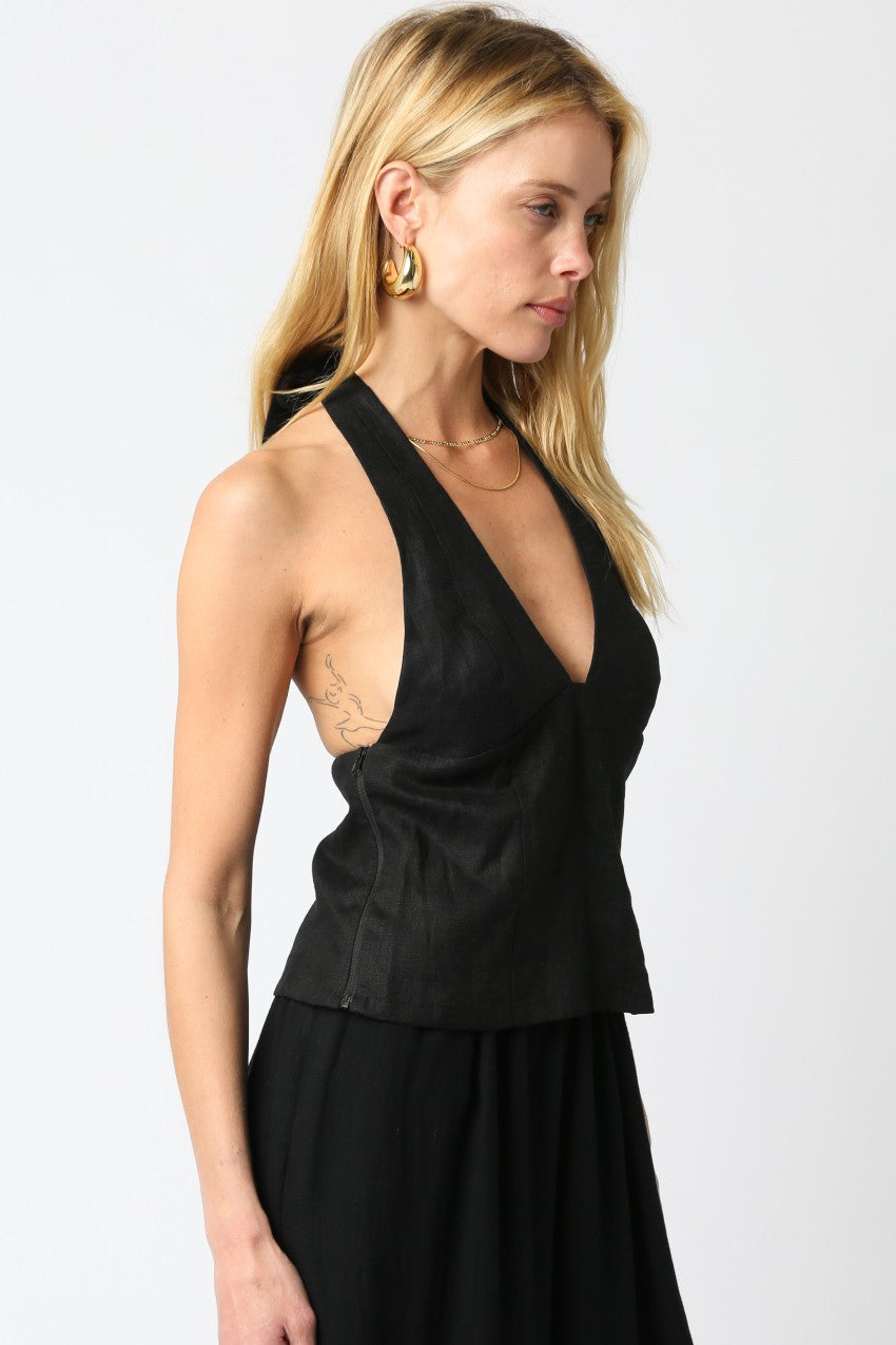 Charlie Linen Halter Top
