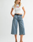 Justine Wide Leg Denim Capris