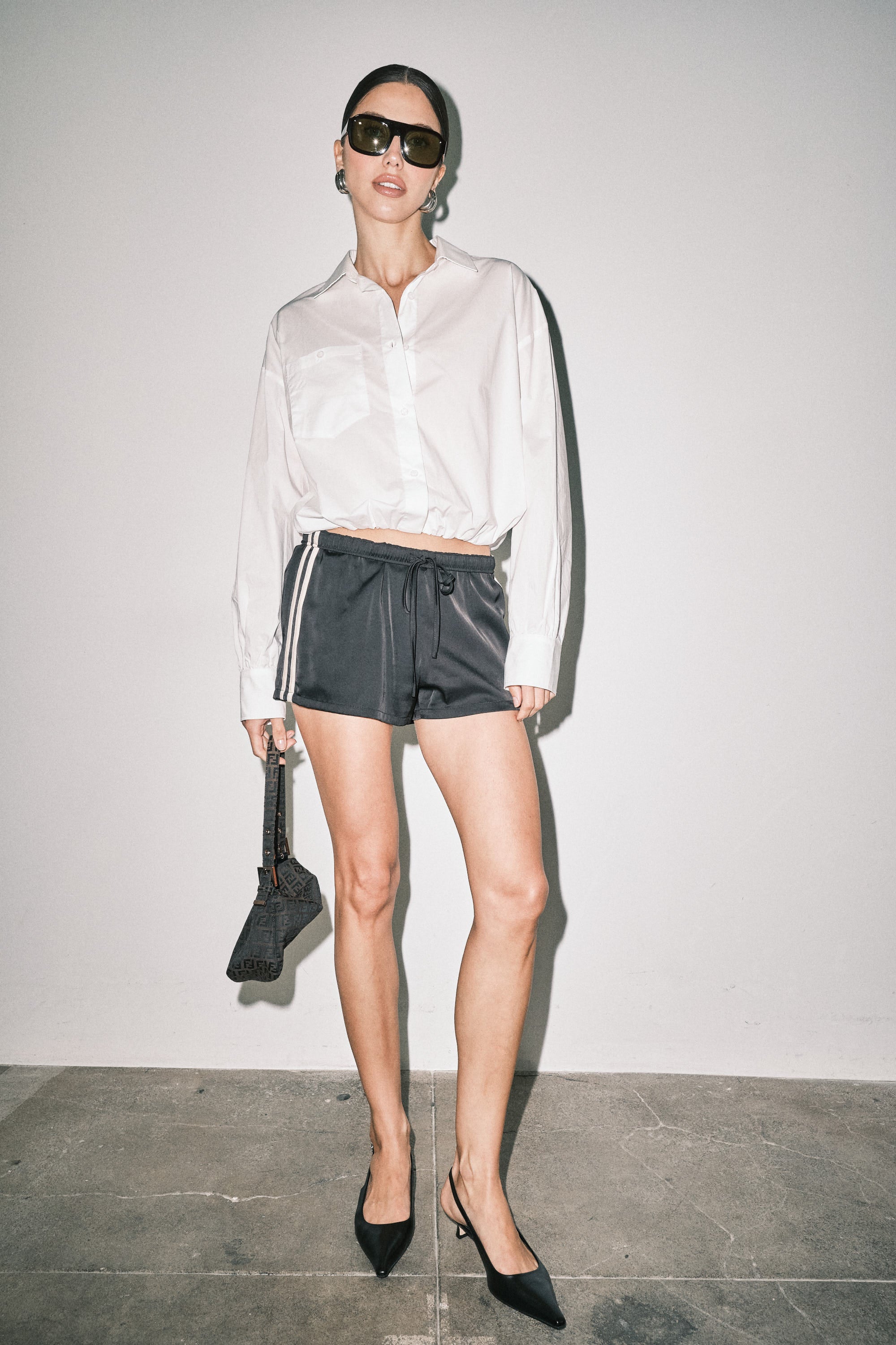 Flinn Satin Track Shorts