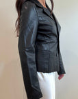 Victoria Vegan Leather Blazer
