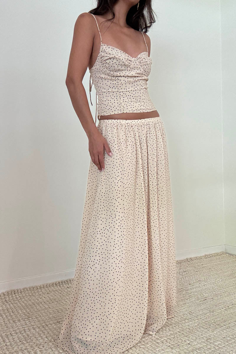 Priscilla Polka Dot Maxi Skirt