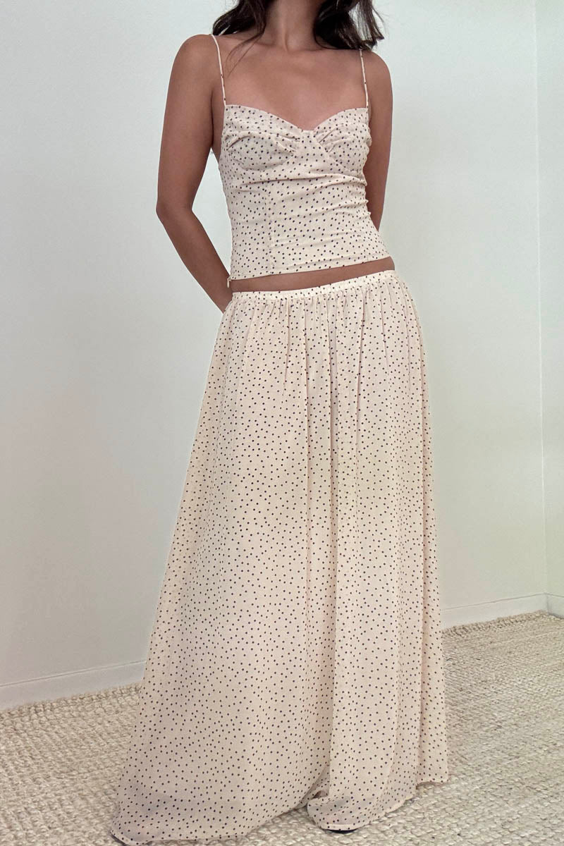 Priscilla Polka Dot Maxi Skirt