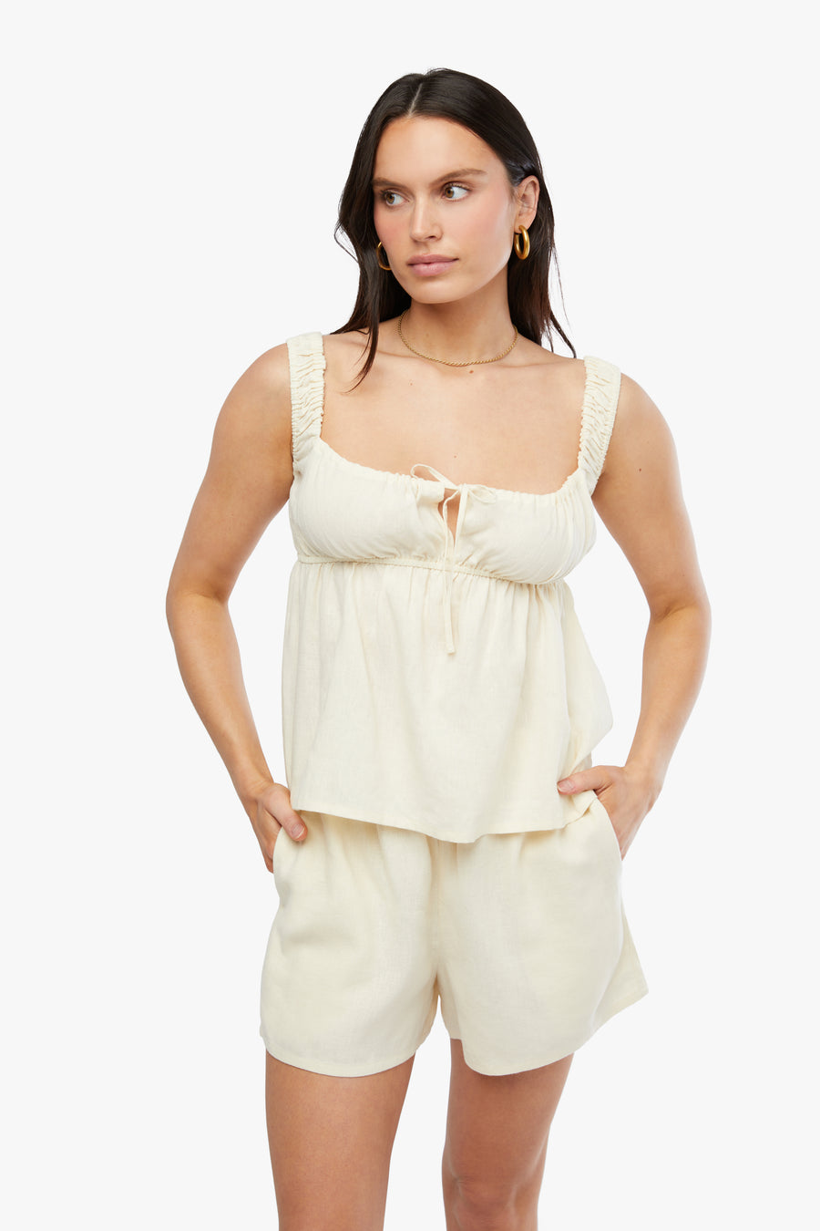 Tie Front Cami Top by WeWoreWhat
