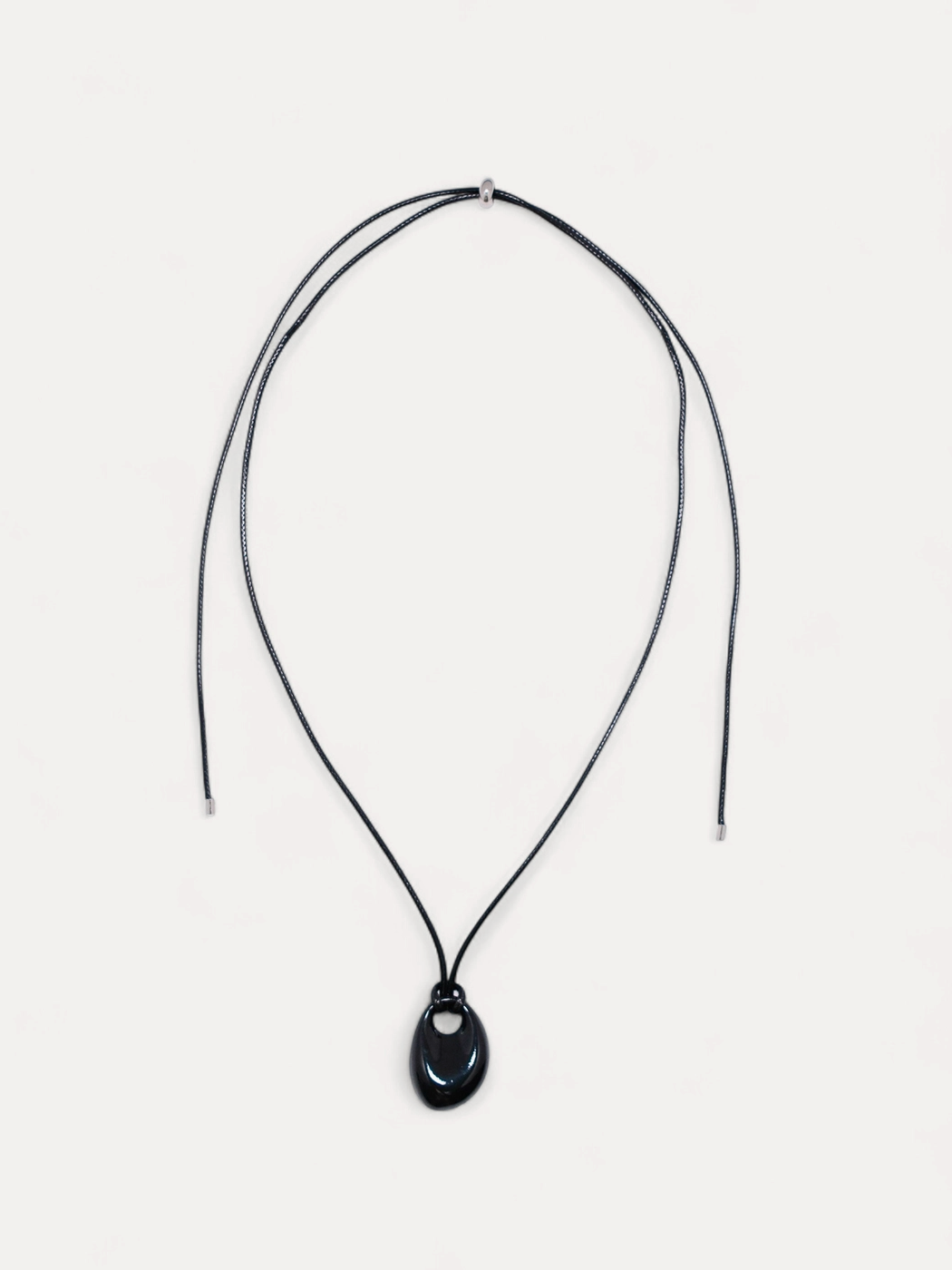 Oval Pebble Cord Necklace