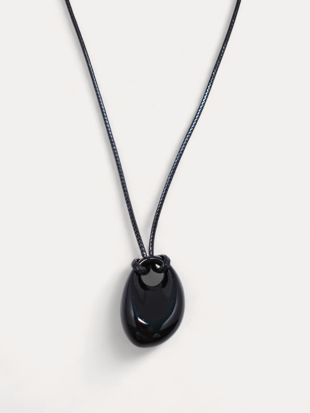 Oval Pebble Cord Necklace