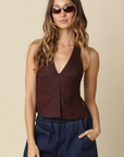 Charlie Linen Halter Top