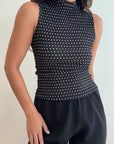 Plisse Polka Dot Top